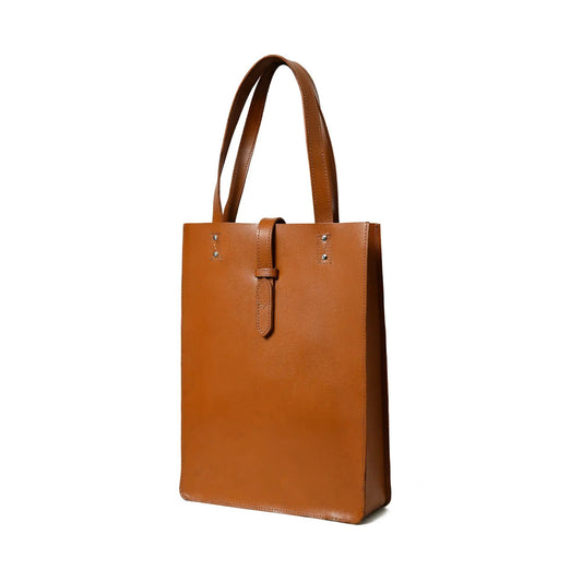 Chestnut buffalo leather tote bag, leather handbag for daily use by Classy Leather Bags on Tampa Home & Garden Store