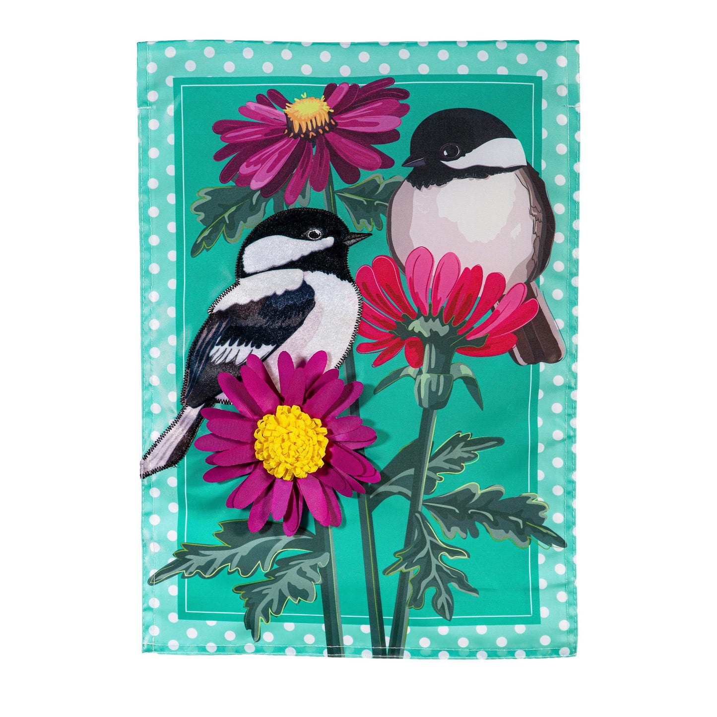 Chickadee Friends Applique Garden Flag - Tampa Home & Garden Store