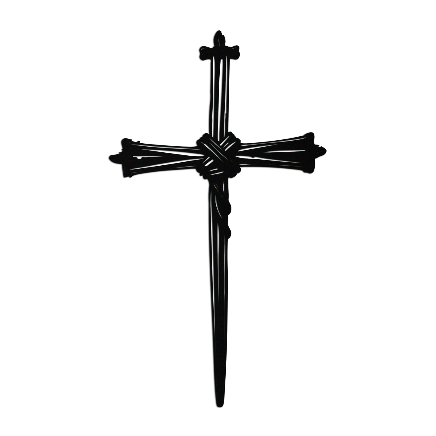 Christian Barbed Wire Cross Metal Wall Art – Religious Rustic Home Decor- KAF553 - Tampa Home & Garden Store