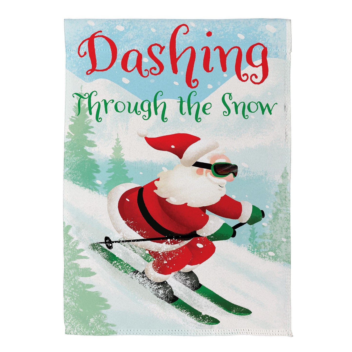 Christmas Skiing Suede House Flag Double Sided - Tampa Home & Garden Store
