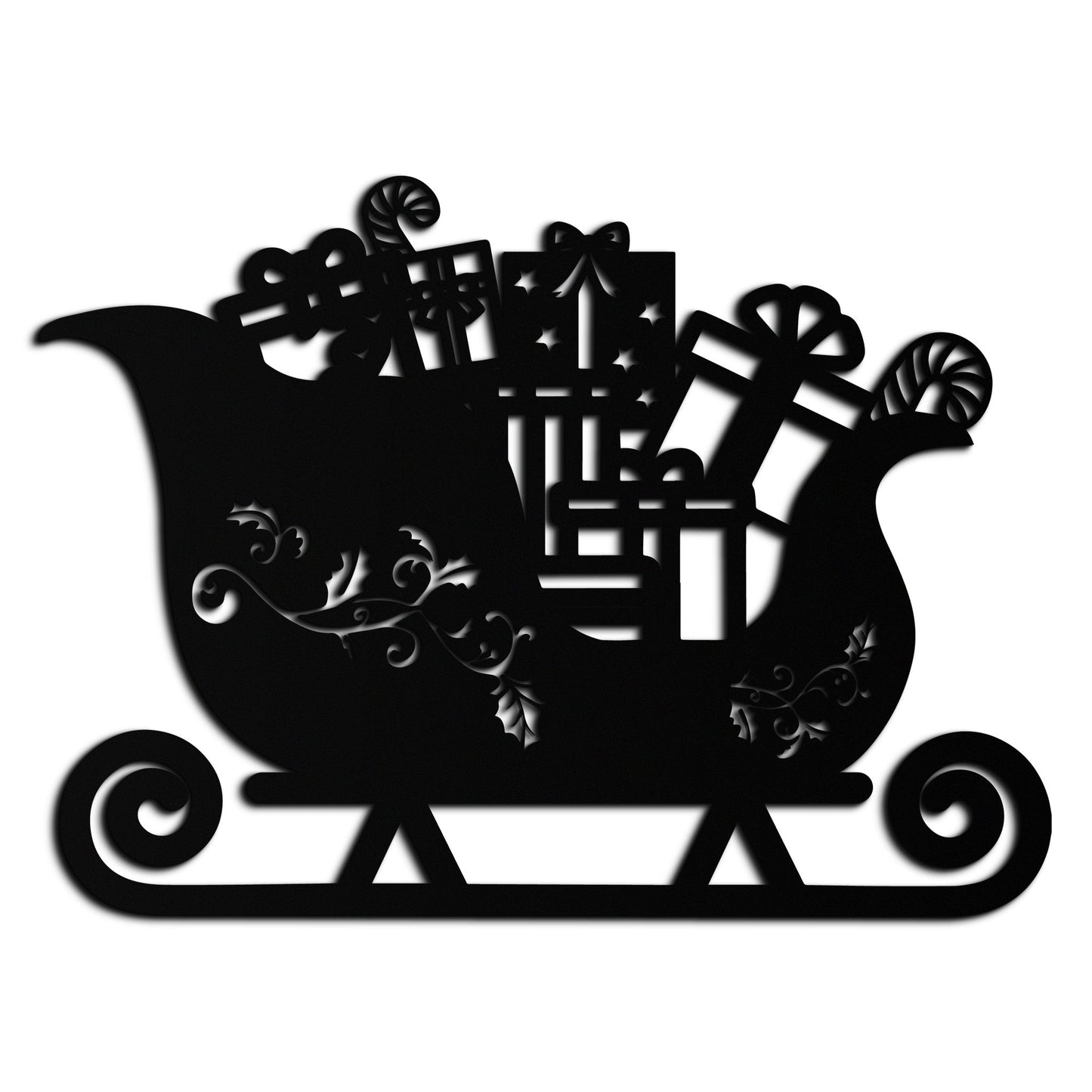Christmas Sleigh Metal Wall Art - Festive Holiday Decor- KAF292 - Tampa Home & Garden Store