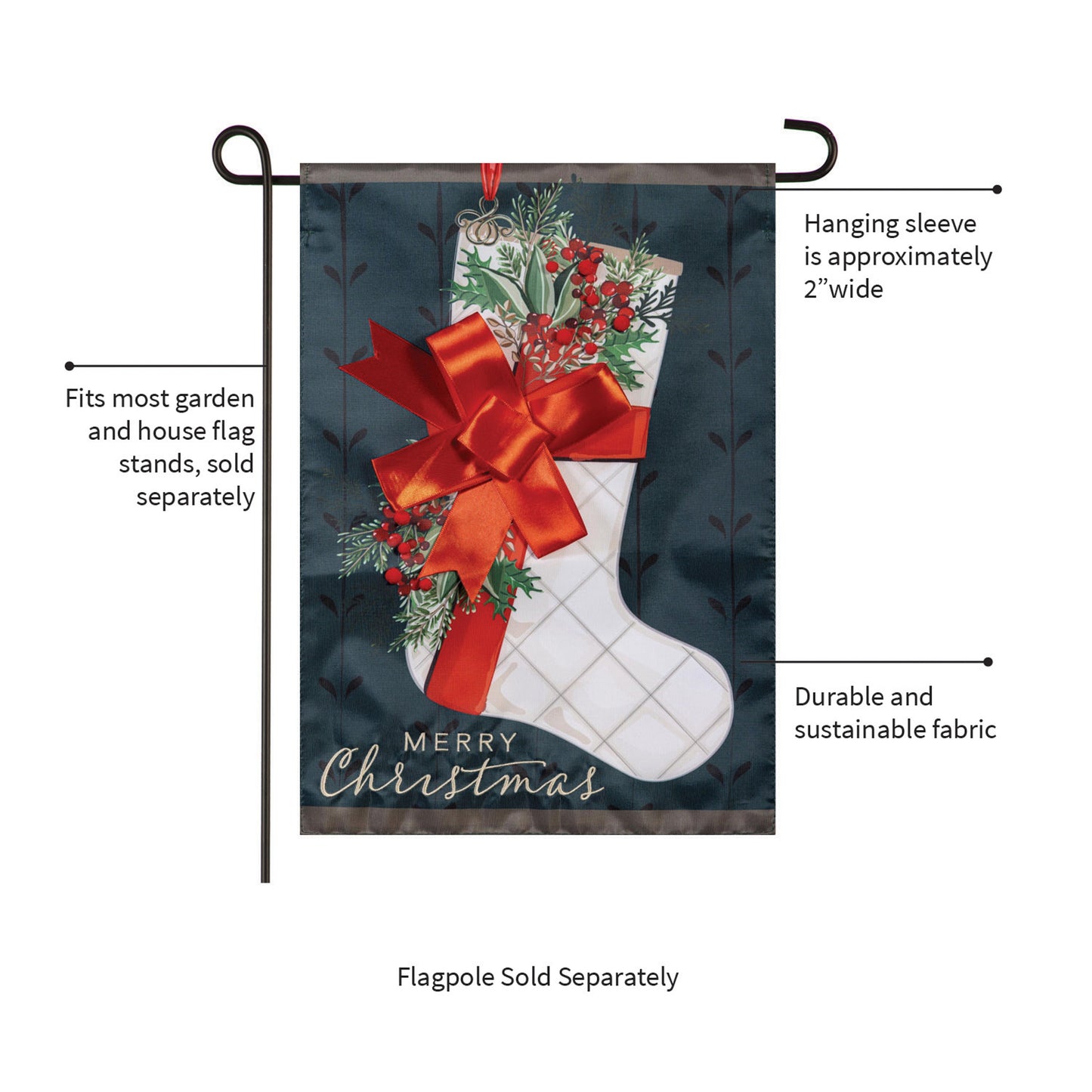 Christmas Stocking Applique Garden Flag - Tampa Home & Garden Store