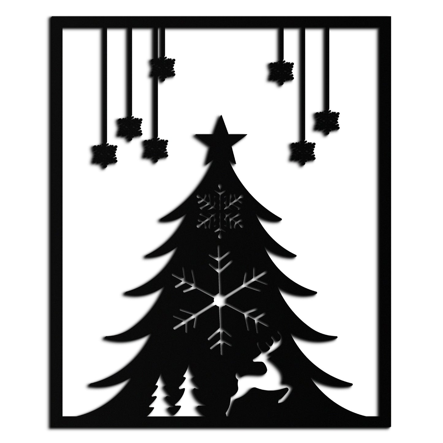 Christmas Tree Metal Wall Art – Elegant Holiday Silhouette Décor- KAF380 - Tampa Home & Garden Store