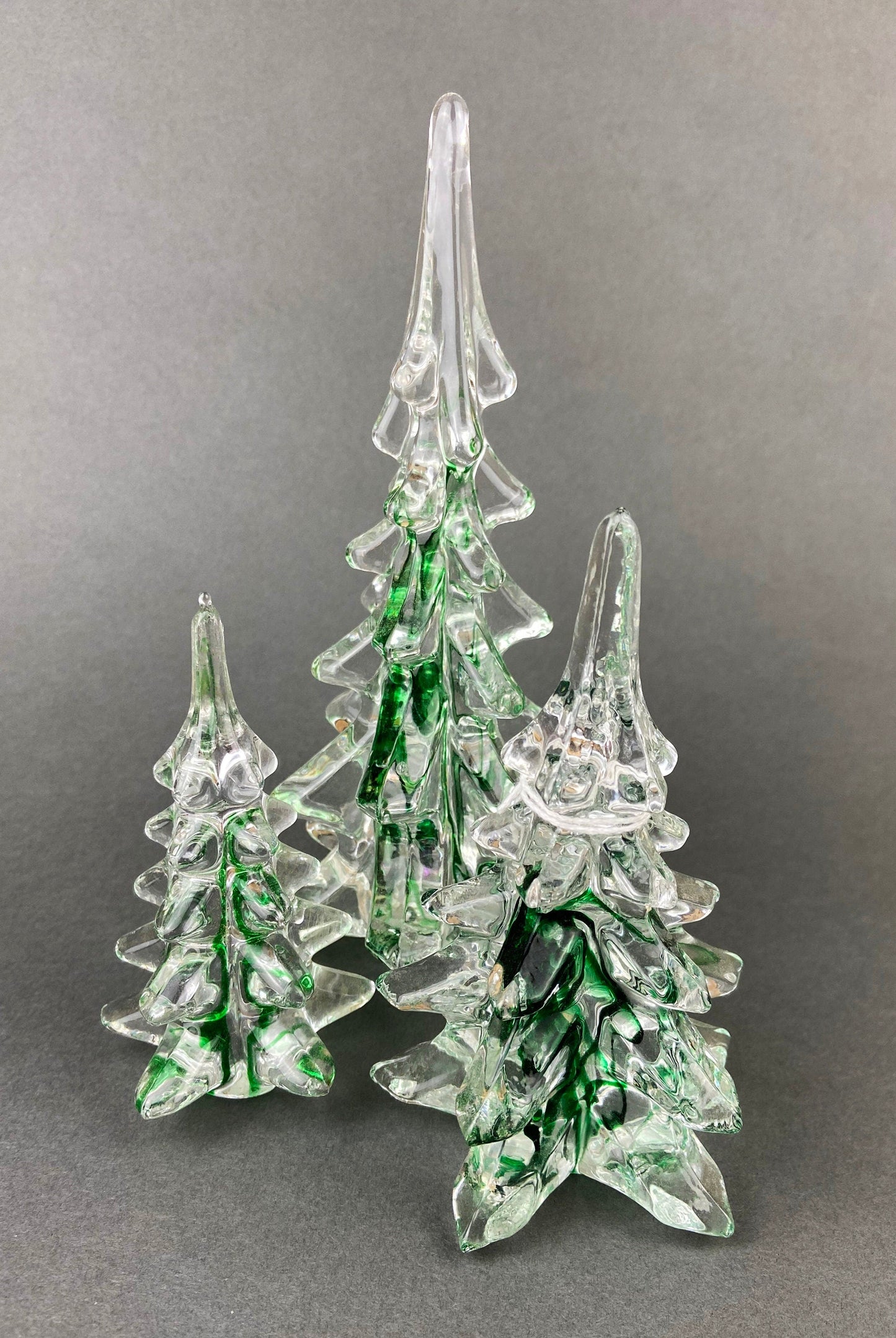 Christmas Village Accessories. Dressed Christmas Trees by Nikko, Korea. Girl Figurine by Lefton. Set of Two Trees and Little Girl. - Tampa Home & Garden Store