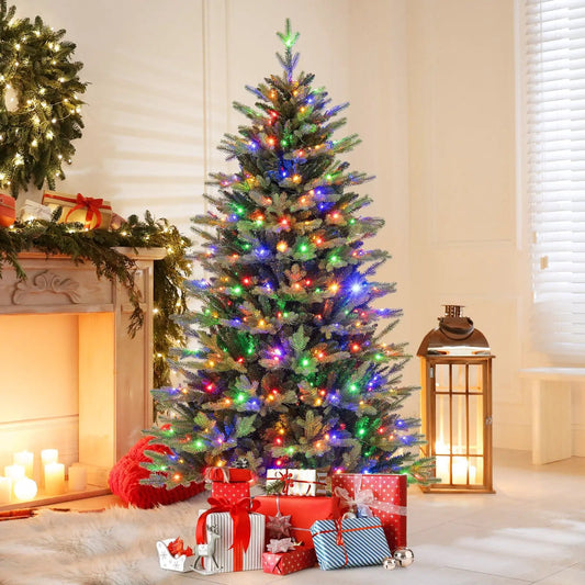 5 Feet Xmas Tree with 11 Lighting Modes artificial spruce with multicolor LEDs and remote on Tampa Home & Garden Store