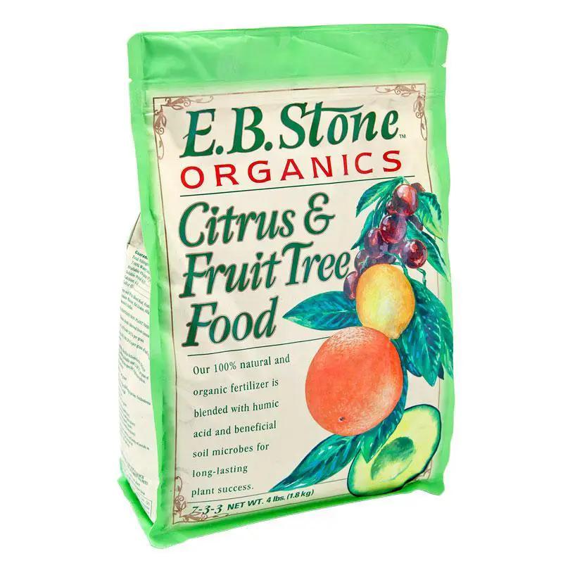 EB Stone Organics Citrus & Fruit Tree Food fertilizer bag 4 lb 7-3-3 green packaging on Tampa Home & Garden Store