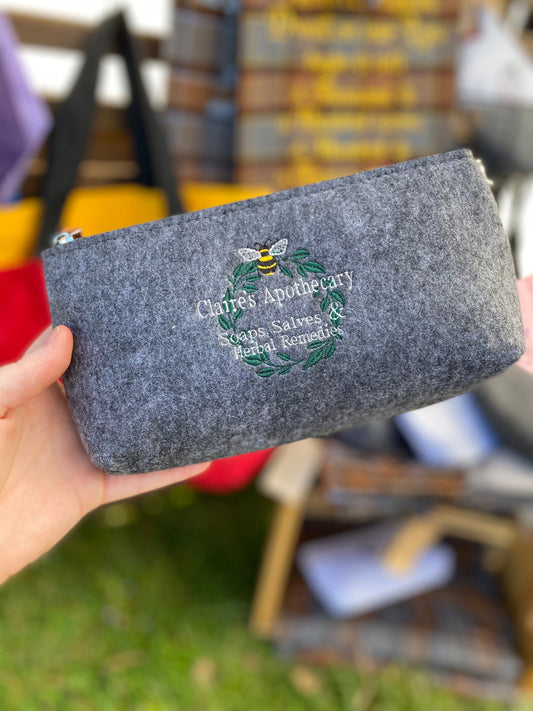 Claire's Apothecary Embroidered Felt Zipper Pouch - Tampa Home & Garden Store