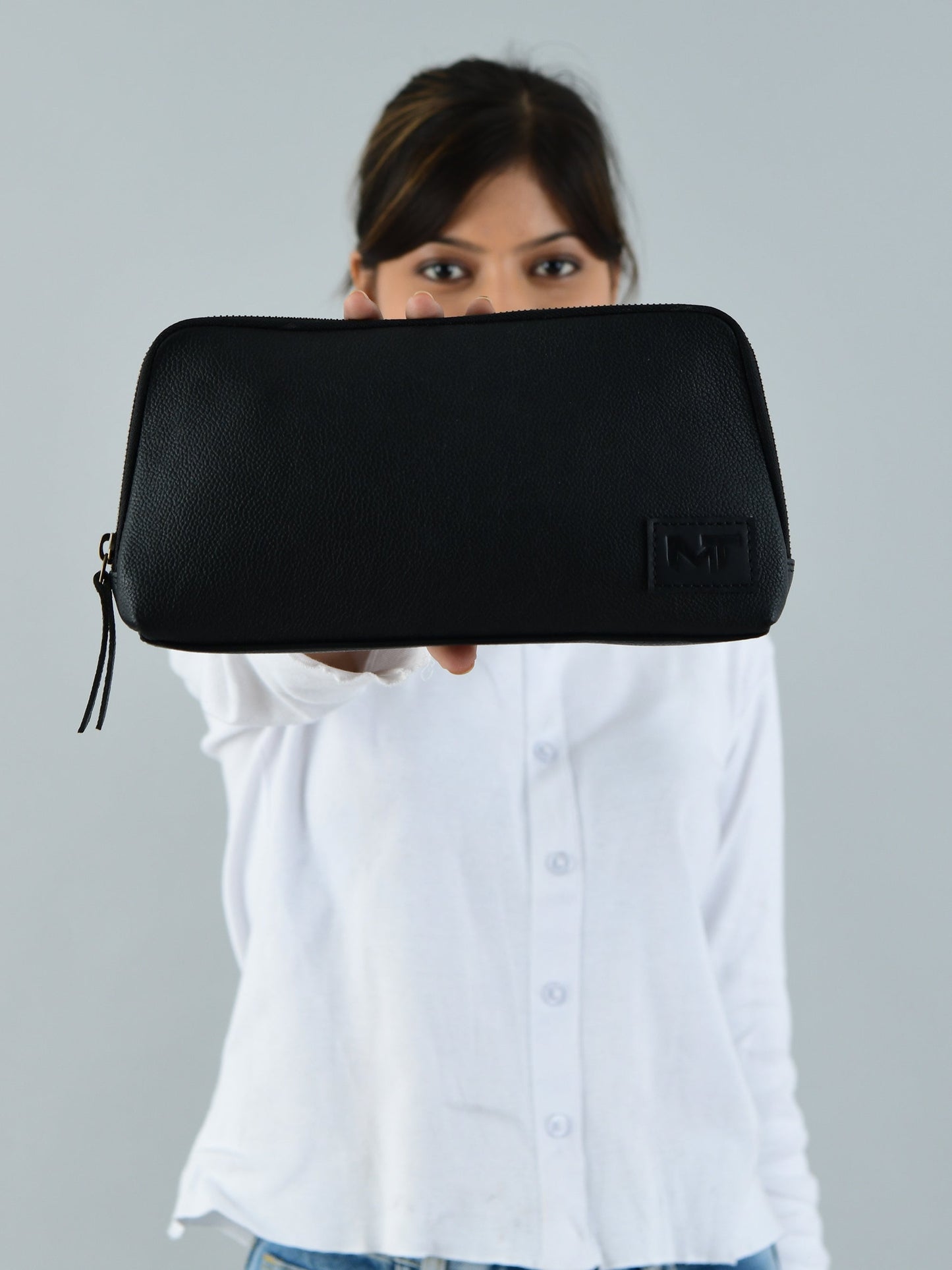 Classic Black Leather Clutch - Tampa Home & Garden Store