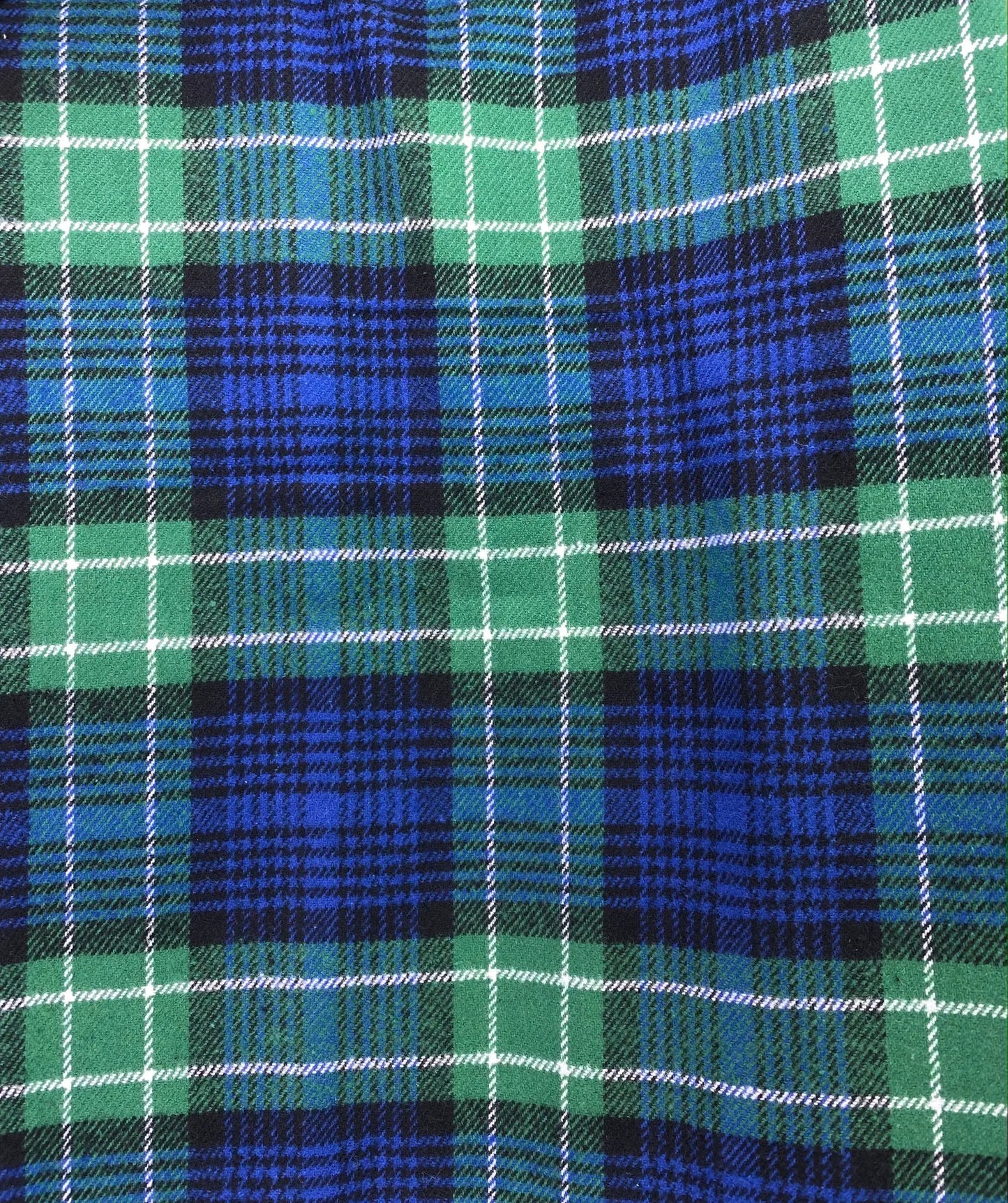 Plaid flannel infinity scarf in green blue white plaid fabric on Tampa Home & Garden Store