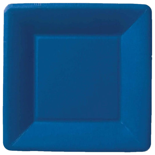 Classic Linen Dark Blue Salad Plates set of 8, square with rounded corners on Tampa Home & Garden Store