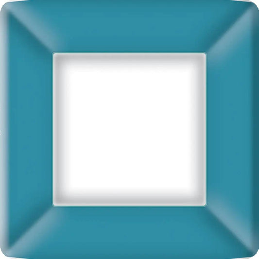 Classic Linen Ice Blue Square Paper Dinner Plate disposable tableware on Tampa Home & Garden Store