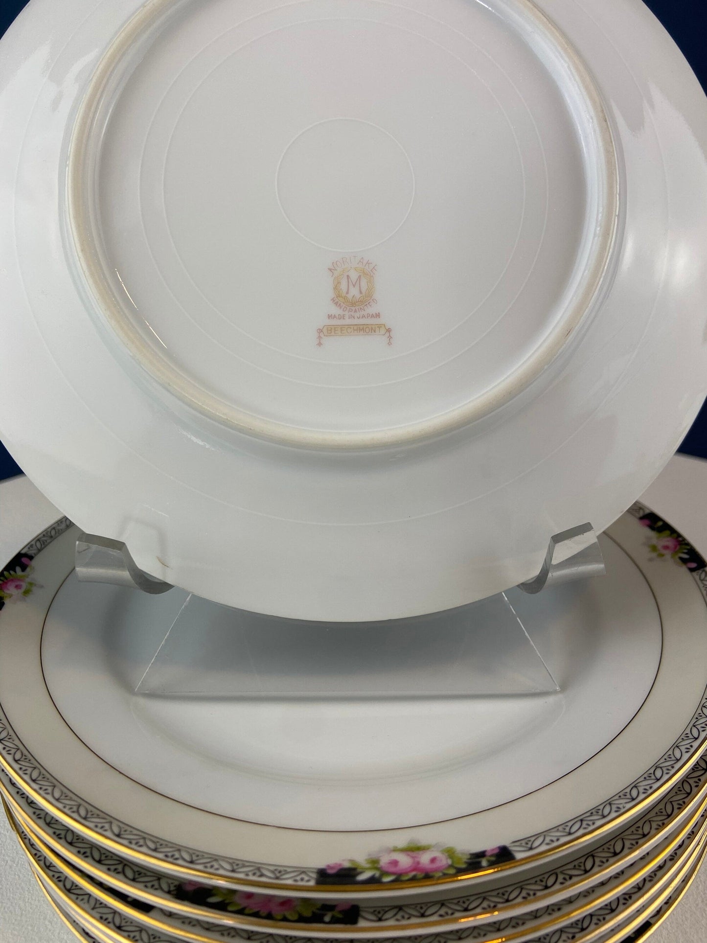 Classic Noritake Vintage Dinnerware. Beechmont Pattern. Small Rose Clusters with Black. Minimal Dining and Serving Set. Wedding Registry. - Tampa Home & Garden Store