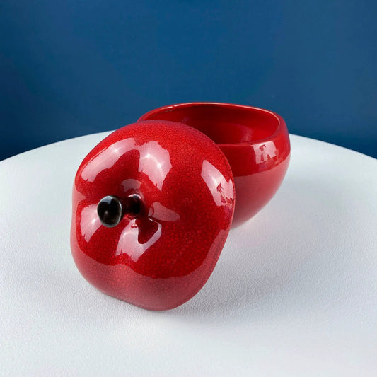 Classic Red Apple Cookie or Storage Jar. Cute Canister. Kids, Dining, Craft Rooms. Kitchen Decor. Imaginative Gift for Teacher. Red Decor. - Tampa Home & Garden Store