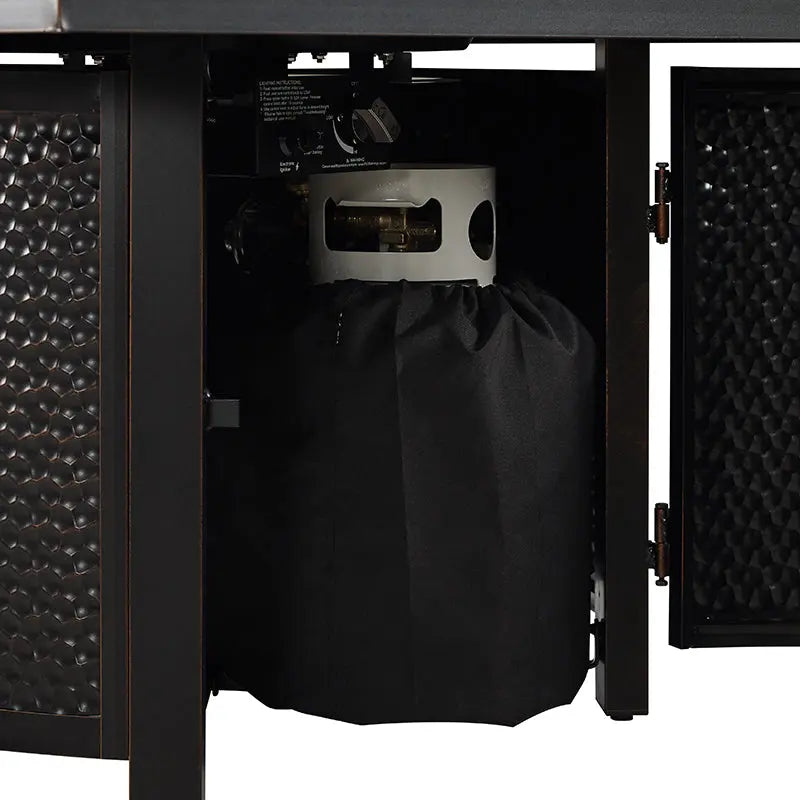 Clayton 40" Round Hammered Aluminum Convertible Gas Fire Pit Table - Tampa Home & Garden Store