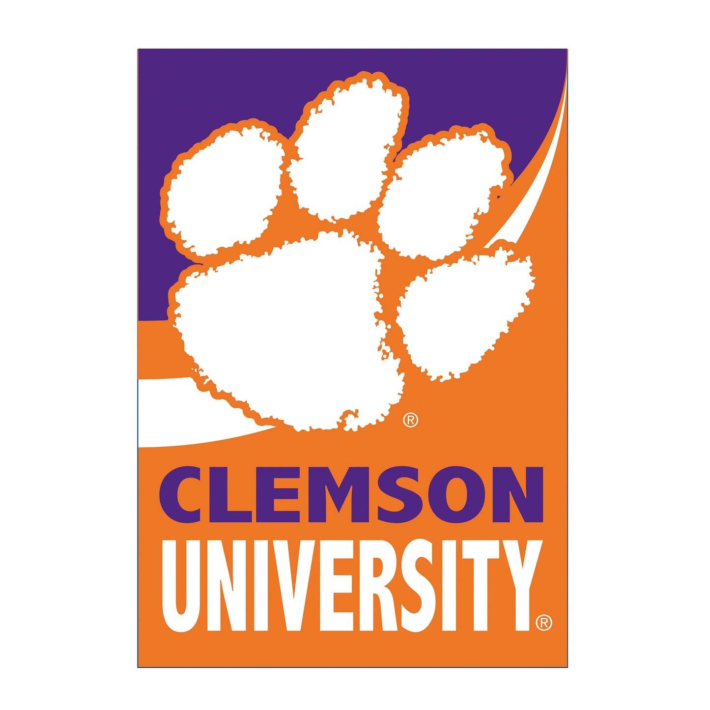 Clemson University Burlap Flag House Size - Tampa Home & Garden Store