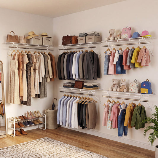 Closet Shelves Wall Mounted with Ventilated Metal Wire Shelving Kit