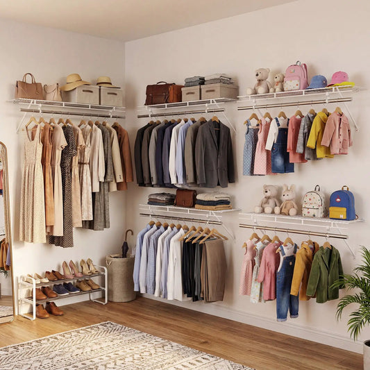 Wall Mounted Closet Shelves With Ventilated Wire in metal with hanging rods DirectDeals on Tampa Home & Garden Store