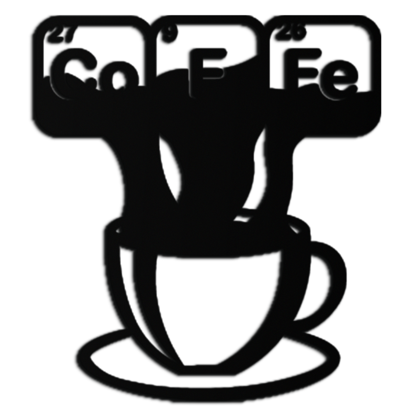 Coffee Elements Chemistry Metal Wall Art – Scientific Coffee Cup Black Steel Decor for Kitchens, Cafés, and Offices- KAF462 - Tampa Home & Garden Store