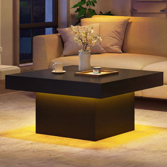 Coffee Table Accent Table with LED Lights and Dynamic Modes - Tampa Home & Garden Store