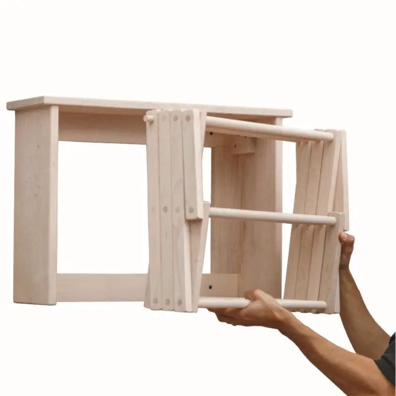 Wall-mounted folding clothes drying rack in solid maple hardwood by PA Woodworks on Tampa Home & Garden Store