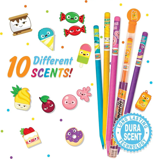 Gourmet Scented Colored Smencils for Kids by Scentco, 10-count set with bright colors on Tampa Home & Garden Store