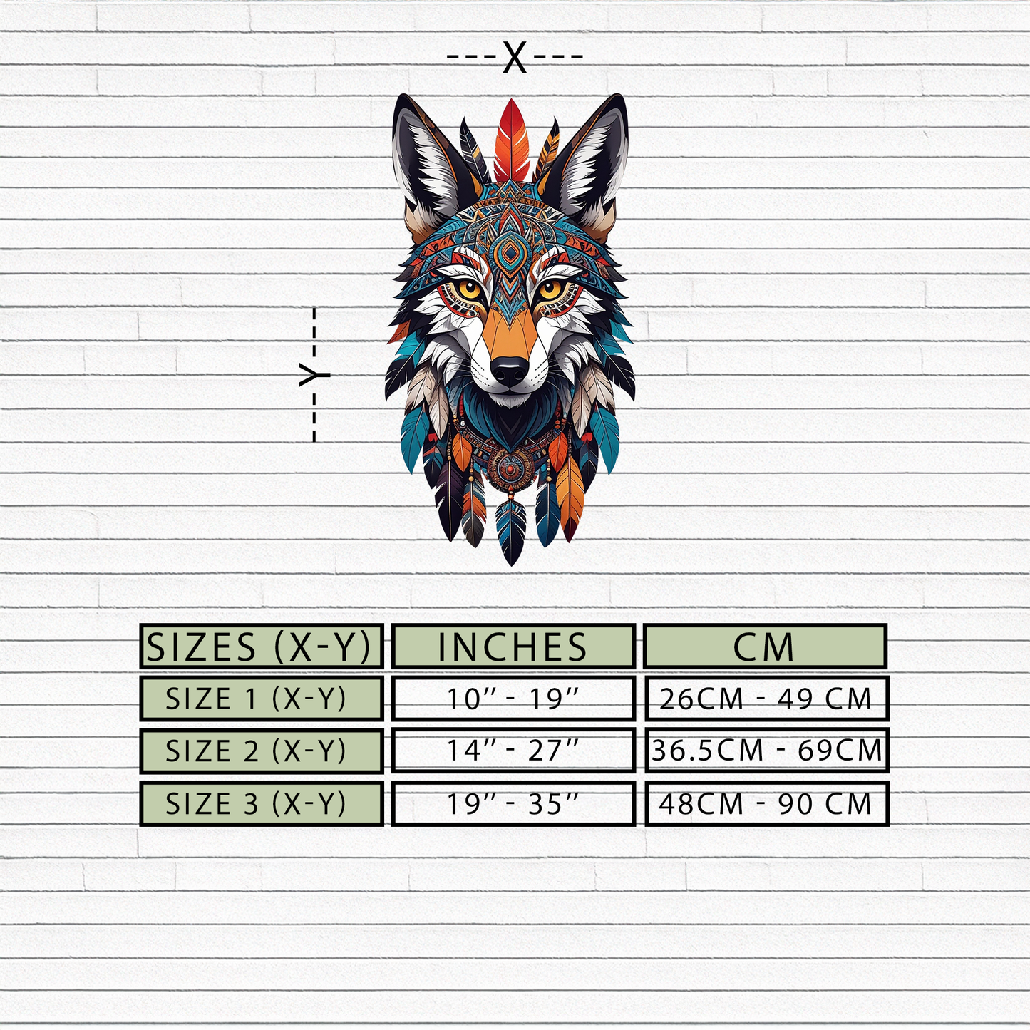 Colorful Tribal Wolf Metal Wall Art – Spirit Animal UV Decor-KAFUVM002 - Tampa Home & Garden Store
