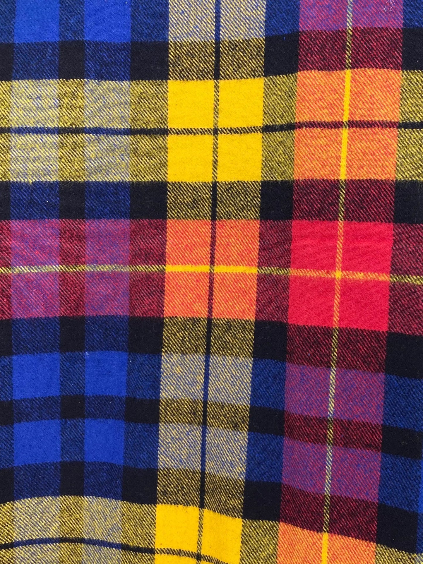 Colorful plaid flannel infinity scarf by Thistle & Stitch blue yellow red on Tampa Home & Garden Store
