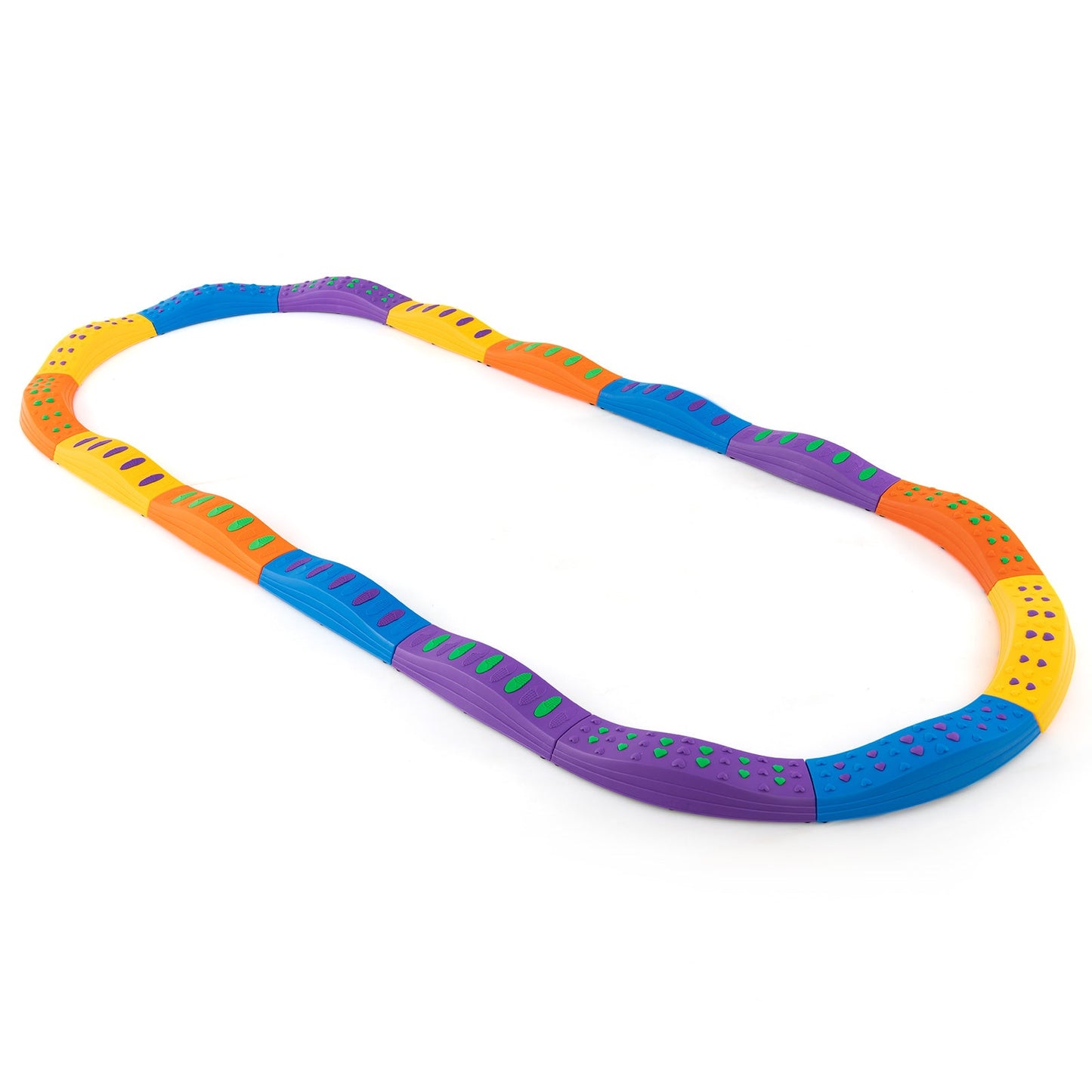 Colorful Kids Wavy Balance Beam with Textured Surface and Non-slip Foot Pads-Pink & Purple