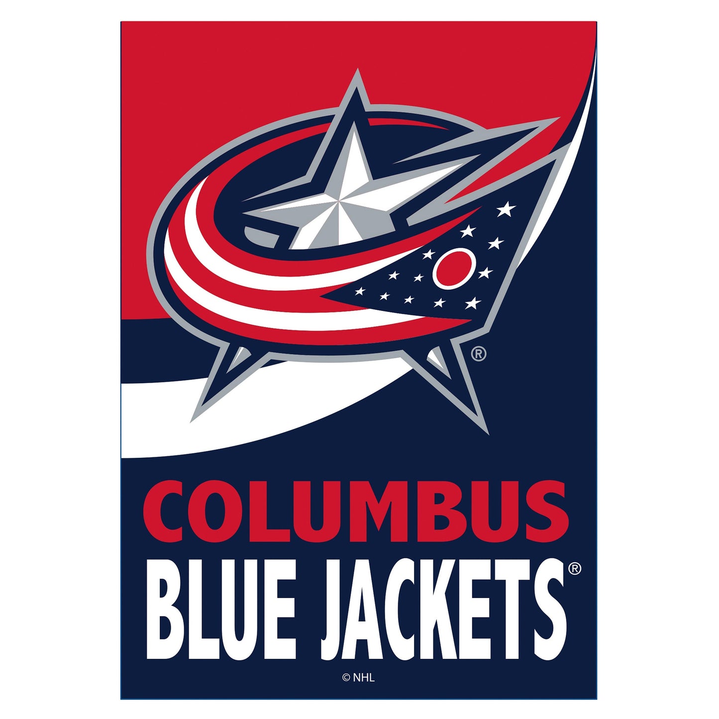 Columbus Blue Jackets Burlap Flag House Size - Tampa Home & Garden Store