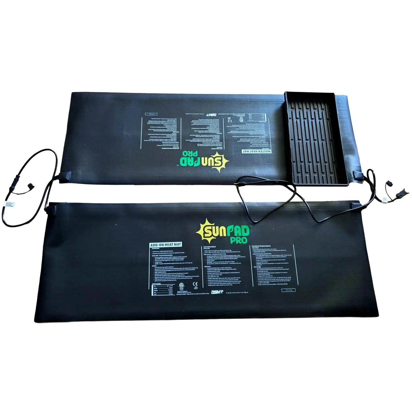 Seedling Heat Mat Master black surface add-on tray SunPad branding visible Tampa Home & Garden Store on Tampa Home & Garden Store