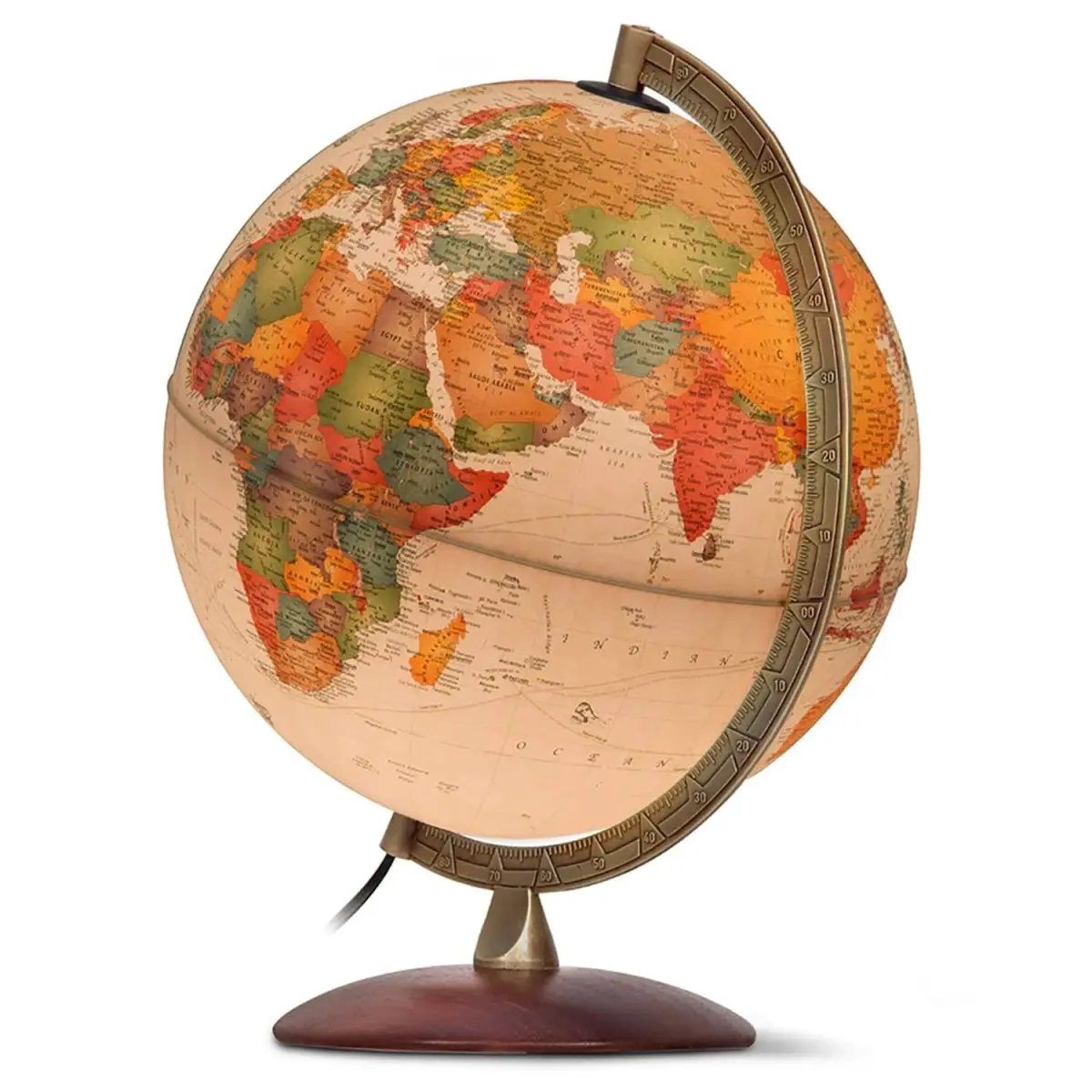 Como Globe Illuminated Desktop Globe with Maps, 12-inch, bronze stand by Ultimate Globes on Tampa Home & Garden Store