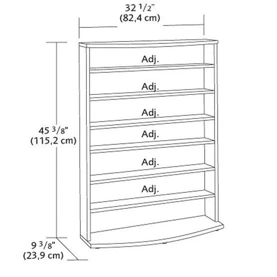 Six-shelf brown finish bookcase multimedia rack HomePacific on Tampa Home & Garden Store