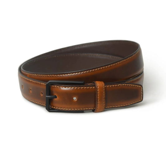 Cooper caramel buffalo leather belt with black buckle by Classy Leather Bags on Tampa Home & Garden Store