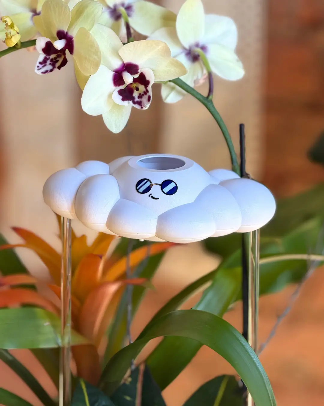 Cooper the Cloud watering can by The Cloud Makers, white cloud shape with blue sunglasses on Tampa Home & Garden Store