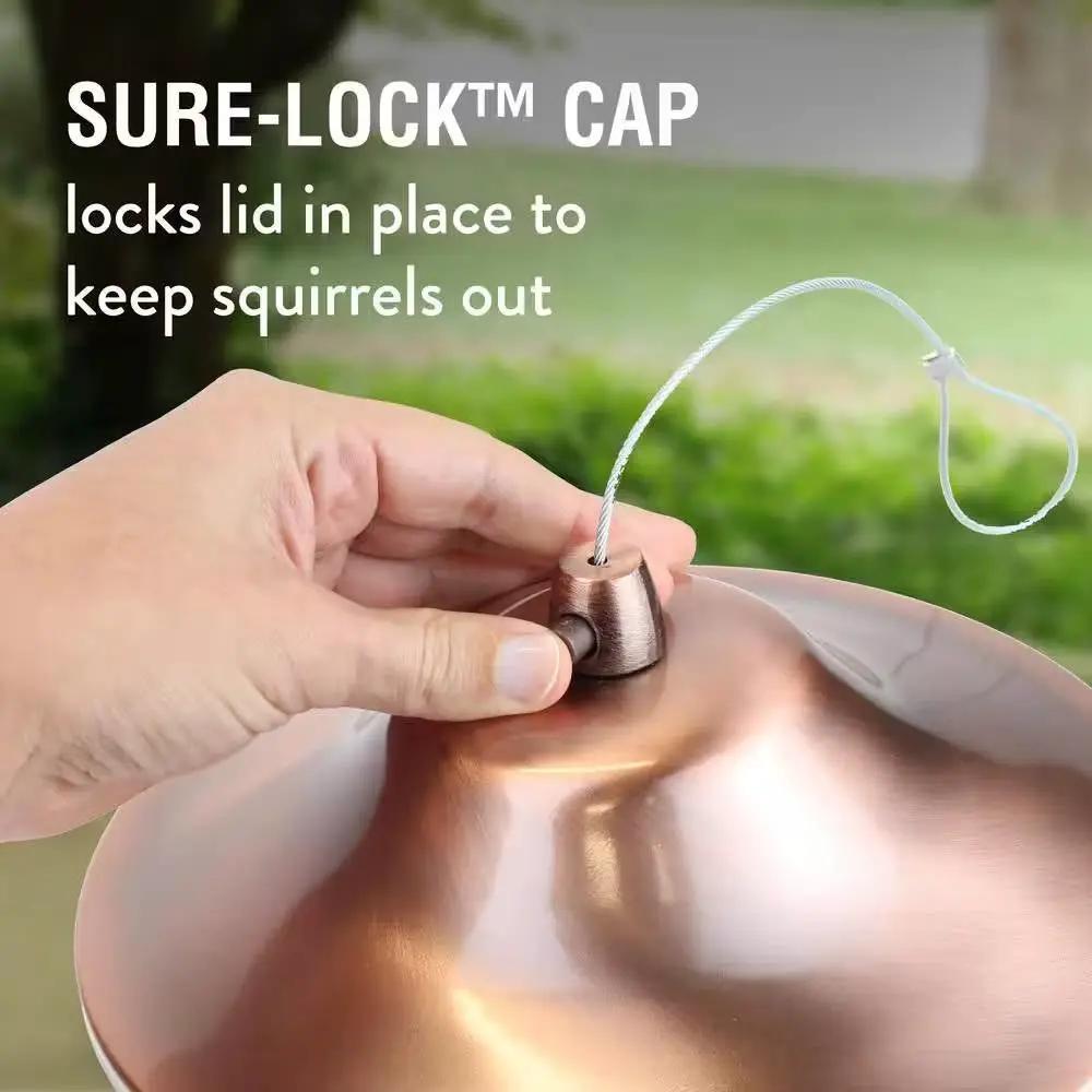 Copper Bird Feeder with Seed Reservoir Tube, copper finish, HomePacific brand outdoor decor on Tampa Home & Garden Store