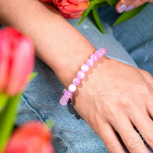 Heart Reset Pink Kunzite Bracelet for Healing pink beaded bracelet by Conscious Items on Tampa Home & Garden Store