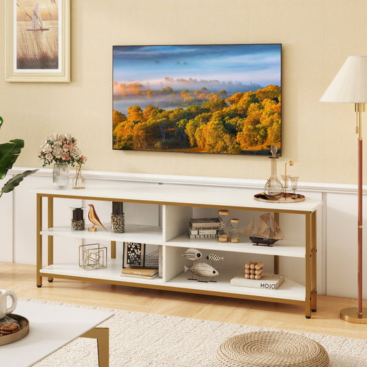 3-Tier Corner TV Stand for TVs up to 65 Inches with Charging Station - Tampa Home & Garden Store
