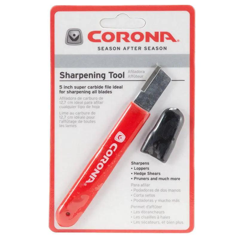 Corona Sharpening Tool for Straight Blades, red handle, 5-inch carbide file on Tampa Home & Garden Store