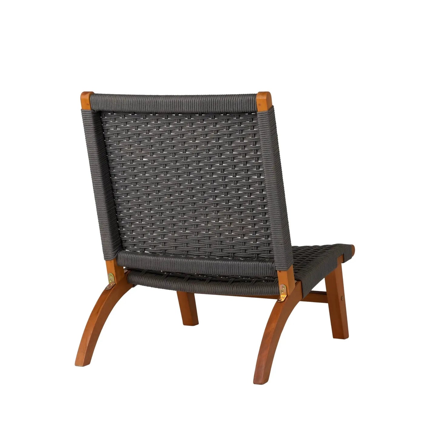 Costa Rica Outdoor Modern Lounge Chair dark woven wicker with wooden rocking base on Tampa Home & Garden Store