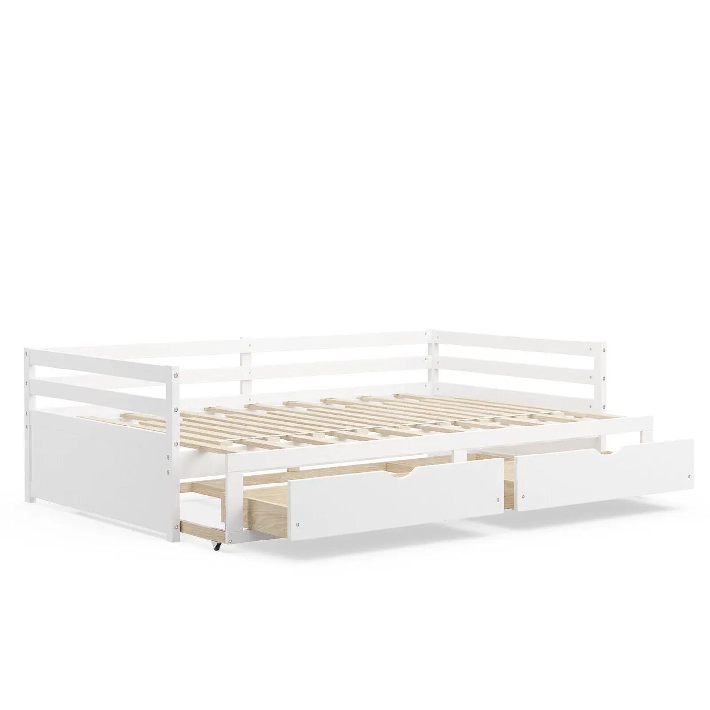 Extendable Twin to King Daybed with Trundle and 2 Storage Drawers - Tampa Home & Garden Store