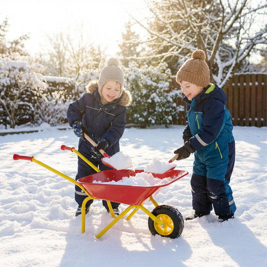 Costzon Kids Wheelbarrow with All-Terrain Wheels-Red - Tampa Home & Garden Store
