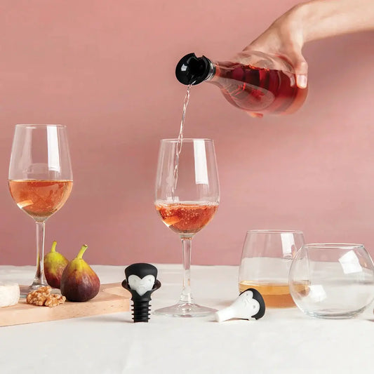 Count Corkula vampire bottle stopper OTOTO DESIGN, black head with white face, 2 pcs shown on Tampa Home & Garden Store