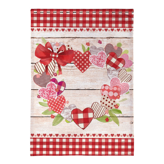 Country Heart Wreath Burlap Garden Flag - Tampa Home & Garden Store