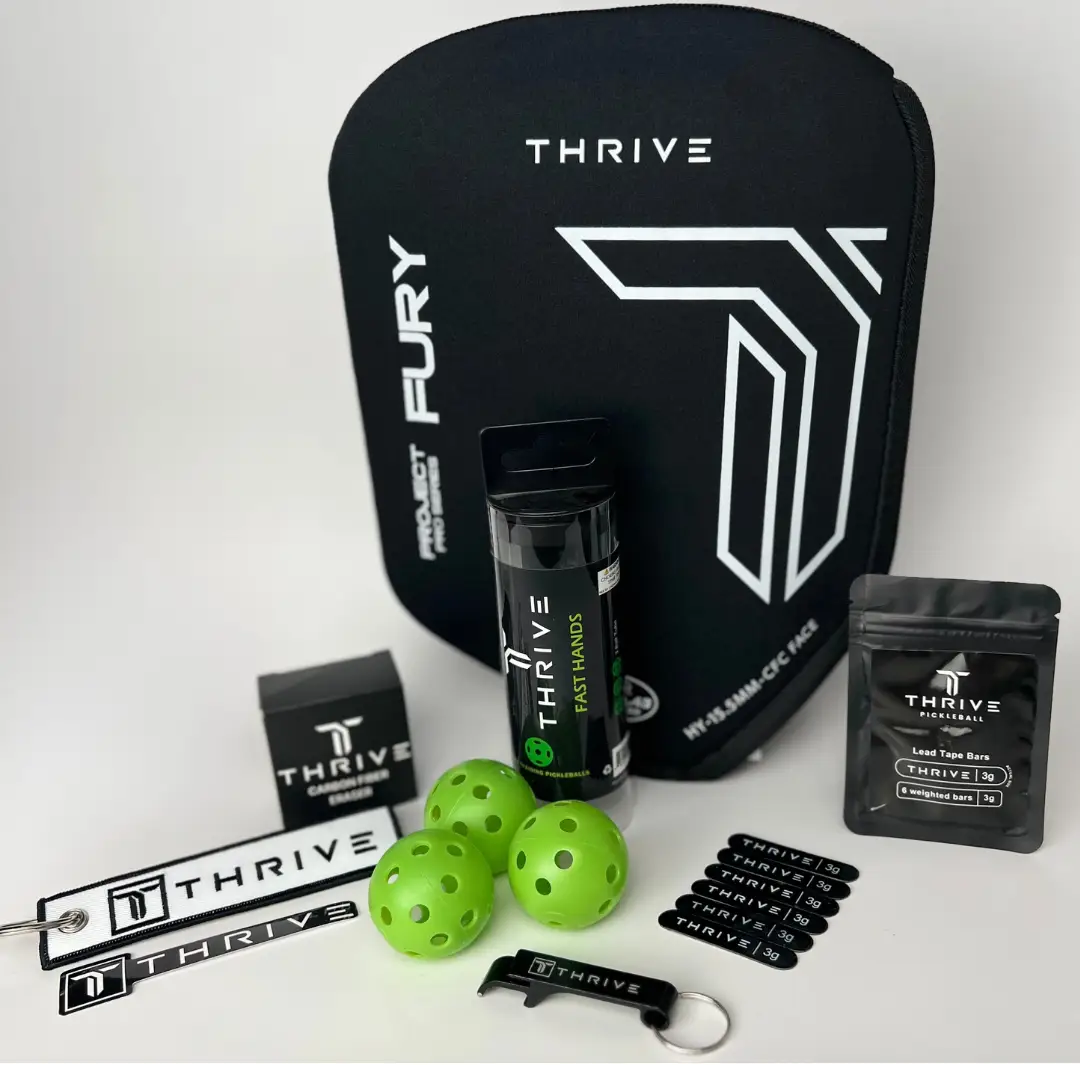 Thrive Pickleball Cover Add On Bundle with Neoprene Head Cover includes 4 lime-green pickleballs on Tampa Home & Garden Store