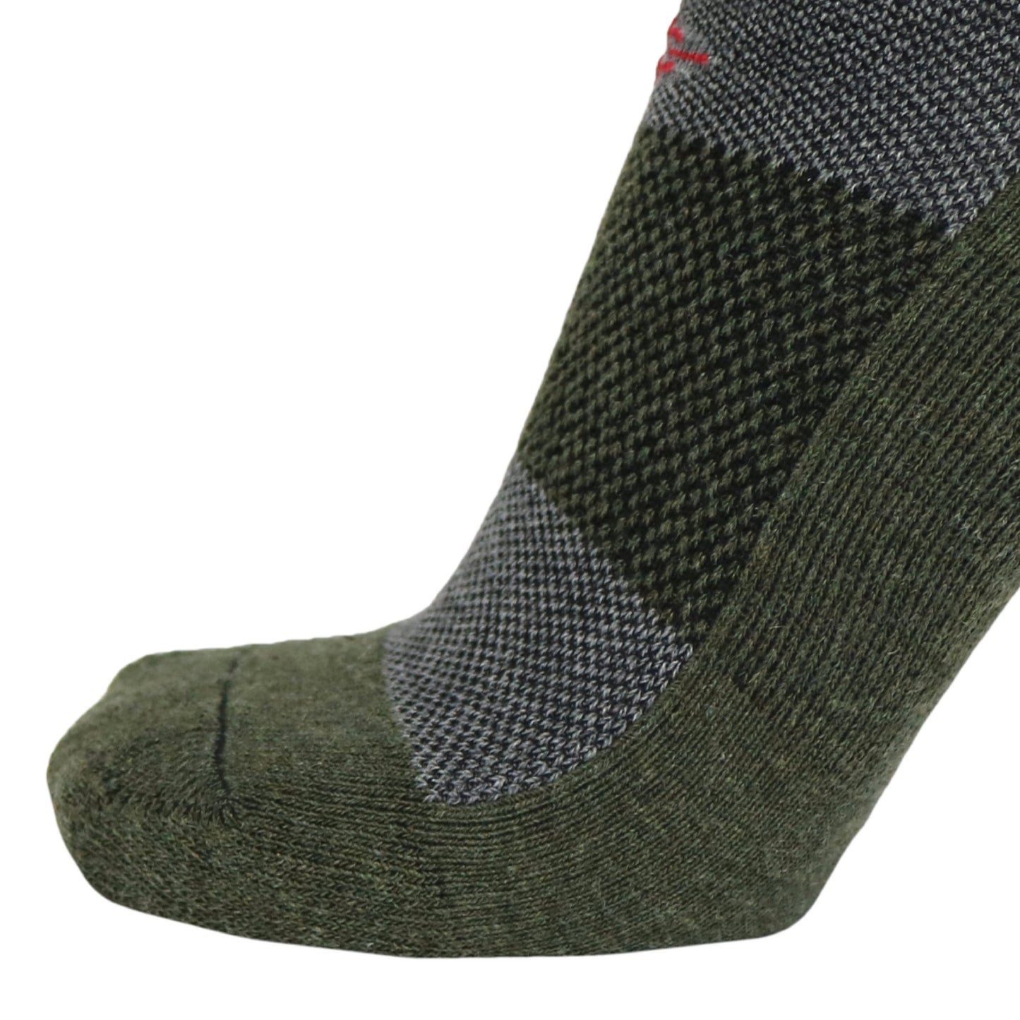 Wool BEAST Lo-Cut sock by Covert Threads; olive-green camo knit athletic military sock on Tampa Home & Garden Store
