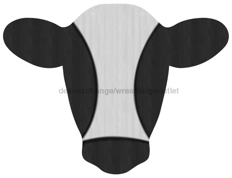 Cow Sign Wood Door Hanger 22in black and white cow head DecoExchange on Tampa Home & Garden Store