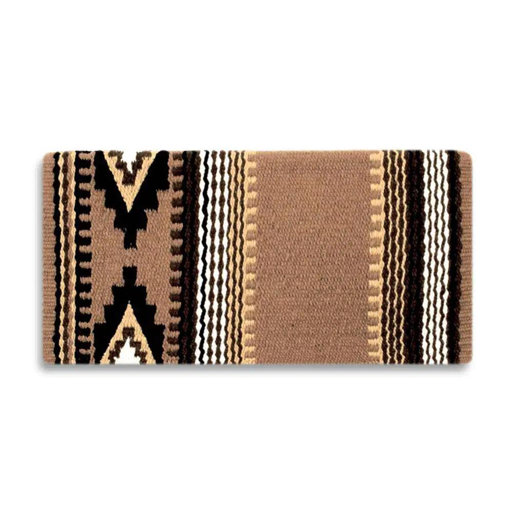 Cowtown 34x36 New Zealand wool saddle blanket by Mayatex in tan brown geometric pattern on Tampa Home & Garden Store