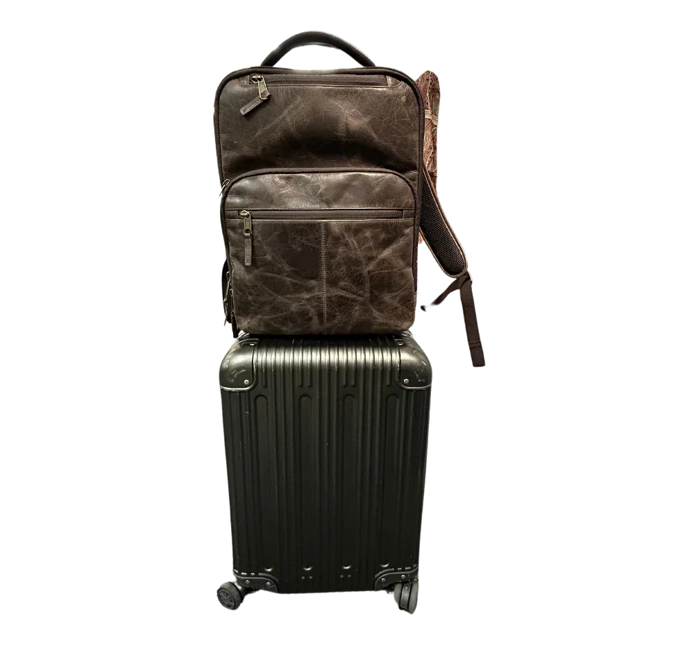 Crazy Horse Full-Grain Leather Laptop Backpack – Premium, Rugged & Stylish