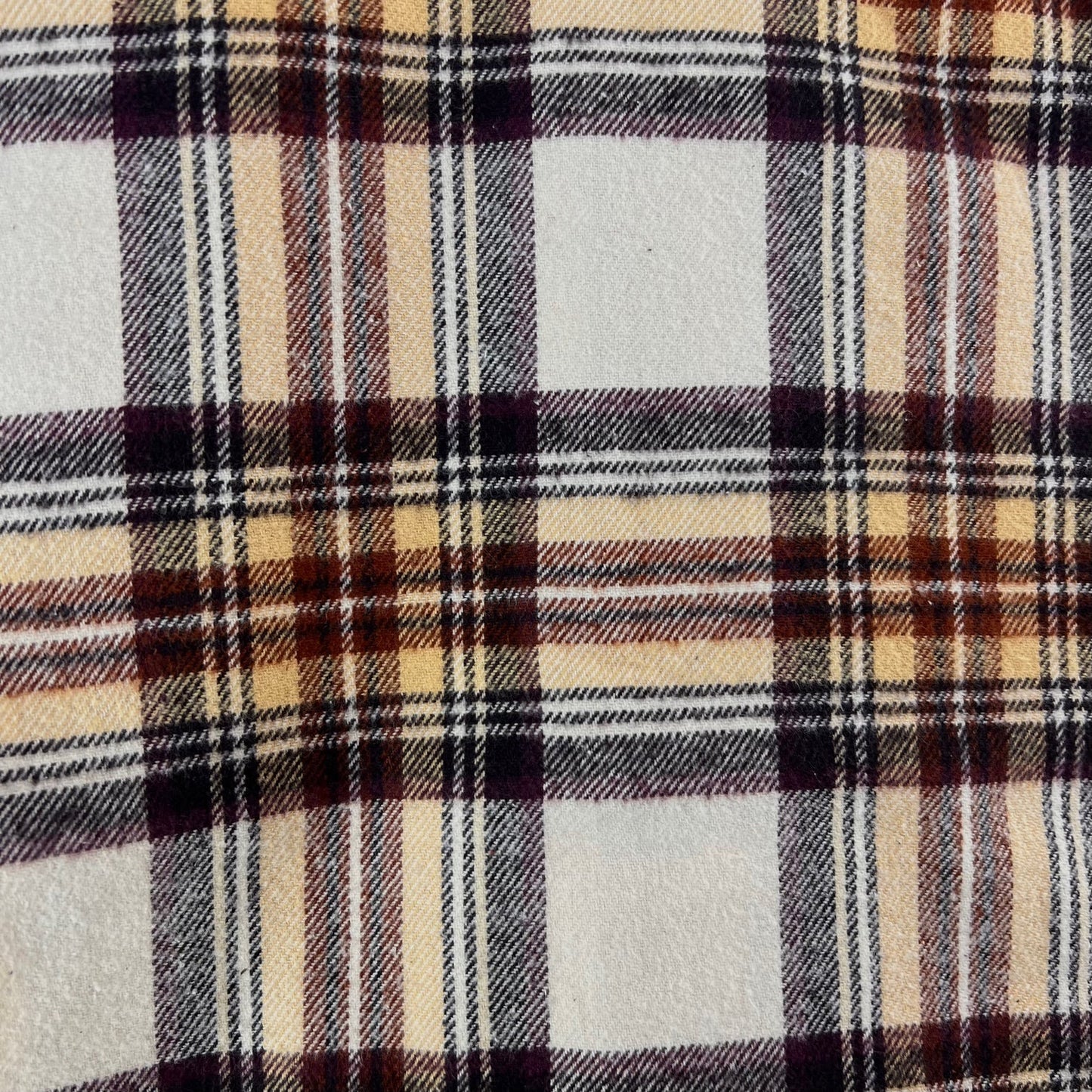 Cream, Dark Brown, Rust and Pale Yellow Plaid Flannel Infinity or Blanket Scarf - Tampa Home & Garden Store
