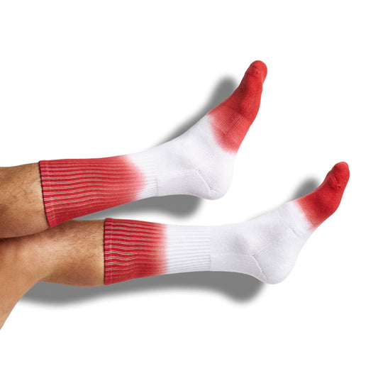 DeadSoxy Crimson/White Mixed Socks, team colorways crew socks in crimson white on Tampa Home & Garden Store